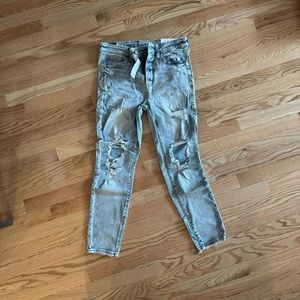 BNWT American Eagle Distressed Hi-Rise Jegging - Worn Out Blue - Size 12 Short